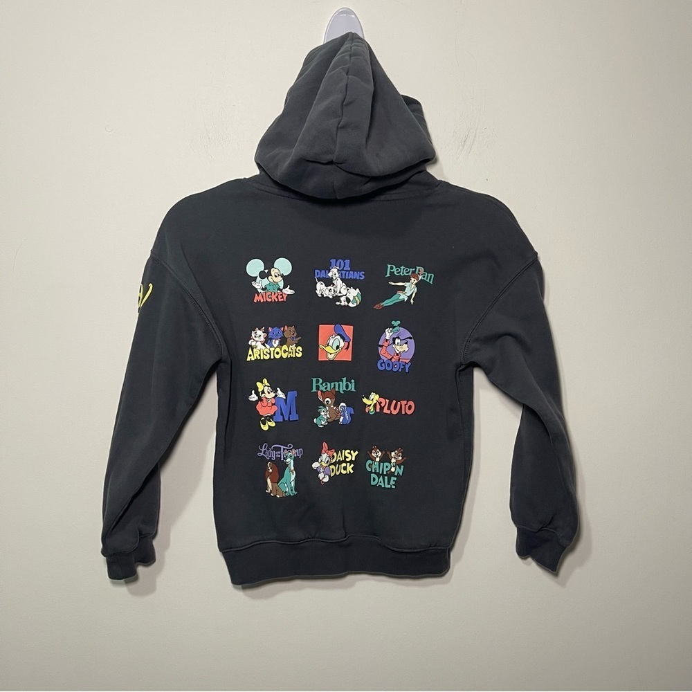 H&M Kids Disney 100 years Hoodie Black Graphic Sweatshirt Mickey Minnie 6-7Y - Picture 8 of 10